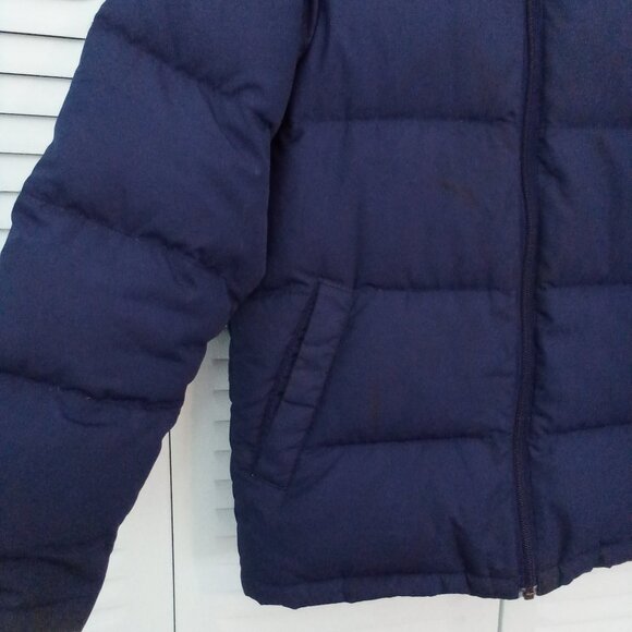 LANDS' END KIDS 8 DOWN PUFFER JACKET NAVY WARM LIGHTWEIGHT POCKETS SNOW SKI COLD - Picture 4 of 9
